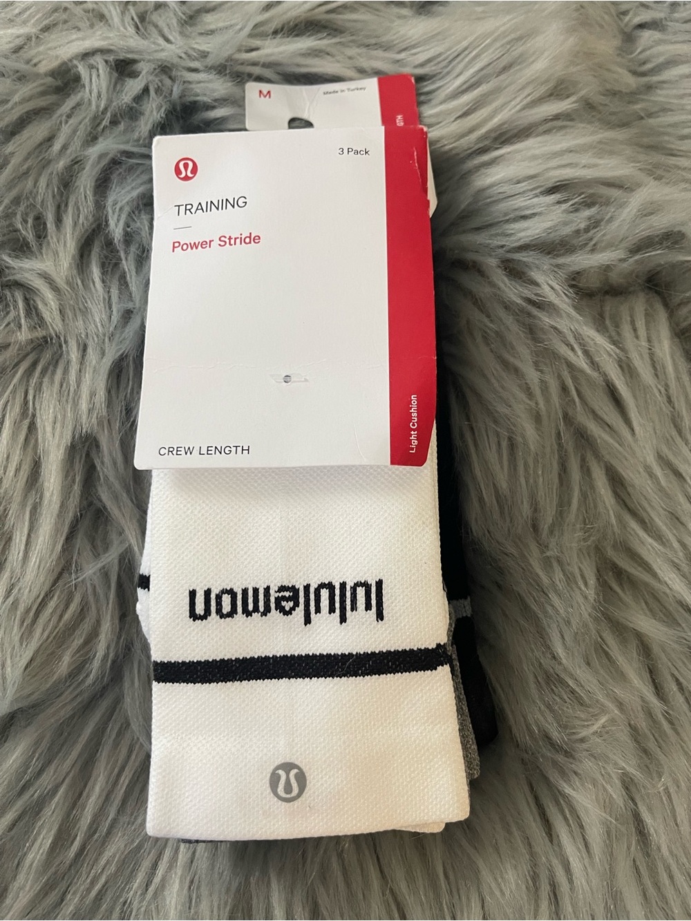 Lululemon training power stride crew length socks 3 pack NEW # 2818 $48 online